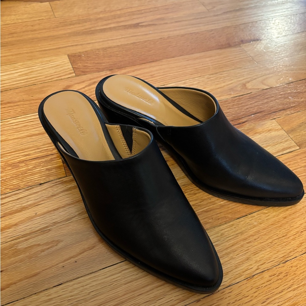 Madewell Black Leather Mules